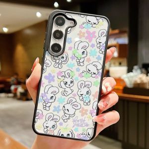 Cat Pattern Transparent Phone Case For Samsung S26 Ultra S25 A37 A56 A36 A57 A16 A26 A17 A07 A06 Shockproof Cover With Lanyard