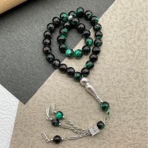 Muslim Prayer Beads for Men 33pcs 10mm Beads with Kaaba Tassel Ramadan Misbaha Tasbih Zikr Bracelet