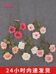 New Arrival Print Emulational Rose Flower Wedding Ceremony Layout Floral Floral Floral Road Lead Fake Flower Site T Table Cloth