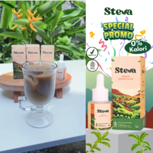 Promo 1 Pcs STEVA Gula Stevia 0 Kalori 15mL 0 Kalori Rasa Enak - Cocok untuk Minuman & Makanan