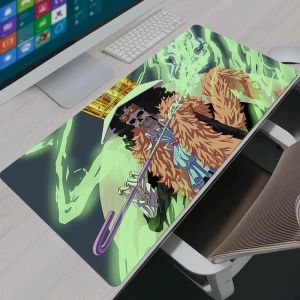 Bandai | Gamer Home Computer Gaming Mouse Pad HD Mousepad XXL One Piece Luffy Cool Keyboard Pad Carpet Non-Slip Office Mouse Mats
