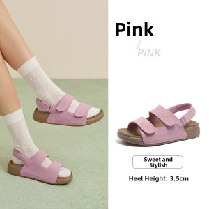 CAMEL | New Autumn Flat Sandals With Thick Soles And Magic Tape