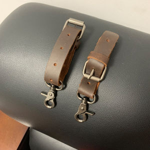 Genuine Top Layer Cowhide Motorcycle Saddlebag Belt Fixed Buckle Binding Strap Axe Hanging Clip Leather Bag Accessory