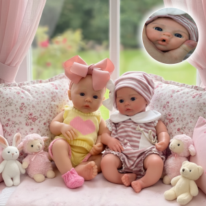 ตุ๊กตาเด็กผู้หญิงซิลิโคนแบบเปิดปาก 2 แบบ/1 ชิ้น พร้อมชุด 2 ชุด ทาสีผิว ล้างทำความสะอาดได้ เหมือนจริง