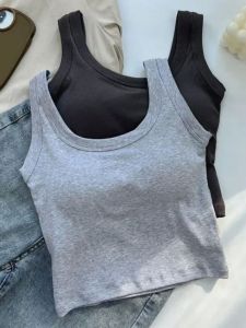 เสื้อกั๊กสีพื้นทรงสลิมฟิตสำหรับผู้หญิง เสื้อกั๊กแขนกุดคอตั้งแขนสั้นสไตล์สตรีท เสื้อผ้าทำงานฤดูร้อน