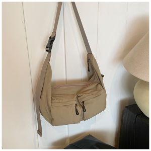 Casual Crossbody Bag for Men And Women Large Capacity Soft Nylon Dumpling Shape Fashionable Artistic Style Commuter Friendly