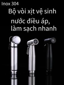 Xinkunlong K8402B Handheld Toilet Wall Mounted Stainless Steel Bidet Sprayer Set for Bathroom (sprayer + fixed seat + 1.4m shower hose)