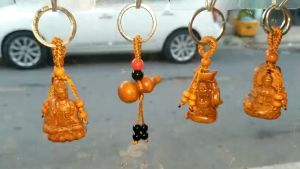 [HCM]Móc khóa gỗ khắc Kinh chú Phật giáo bình an may mắn