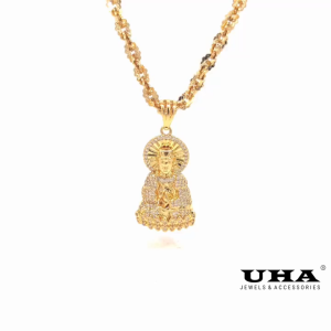 M1684 Mặt và dây chuyền nữ hình phật đính đá sáng lấp lánh UHA