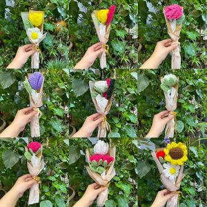 Crochet Flowers Sunflower Tulips Daisy Rose Carnation