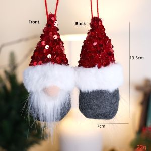 Christmas Decorations Bright Sequins Faceless Old Man Ornament Christmas Tree Decoration Festive Accessories Gifts