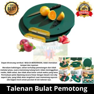 TJ Talena Bulat Plastik Dapur Tempat Pemotong Daging Talenan Bulat Anti Jamur Cutting Board