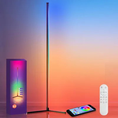 1PC Smart RGB Floor Lamp Dimmable Corner Lamp Bedroom Ambient Lighting Scandinavian Style Color Changing Dimmable Soft Lighting