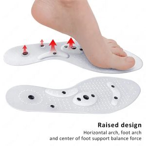 MIYIO 1 Pair Men and Women Fashion Magnetic Therapy Insole Transparent Silicone Anti-fatigue Health Care Massage