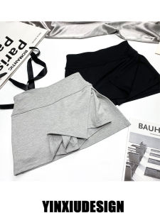 Váy Mini Bó Sát Co Giãn Cao Cấp Cạp Cao Màu Trơn Mùa Hè 2025 Váy Ngắn Bó Sát Chống Hở Hang Phong Cách Đường Phố Pure Desire