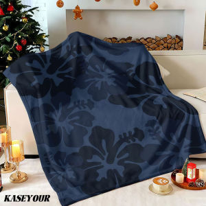 Beast Kingdom | Navy Tone Floral Winter Summer Flannel Blanket Throw Fleece Soft Fuzzy Plush Cozy Fleece Blankets for Sofa Ideal Gifts