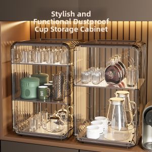 Transparent Dust-Proof Stackable Cup Organizer