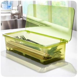 Tableware Storage Box Boxed Drain Dustproof Tableware Storage Box Simple Fashion Chopstick Box Kitchen Storage Supplies Plastic Chopstick Cage