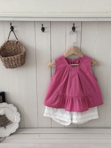 Sleeveless Round Neck Striped Stylish Loose Infant Set
