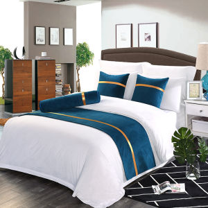 Modern Minimalist Pure Color Hotel Bedding Flag Nordic Luxury Bed Tail Towel Cover for Homestay And Hotels Home Textile