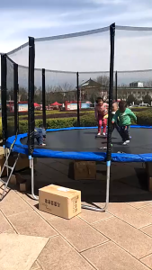 แทรมโพลีน ขนาด 5/8/10/12FT ฟุต แทรมโพลีน ออกกำลังกายในบ้าน แทรมโพลีนในร่มและกลางแจ้ง อุปกรณ์ออกกำลังกายลดน้ำหนัก แทมโพลีนใหญ่