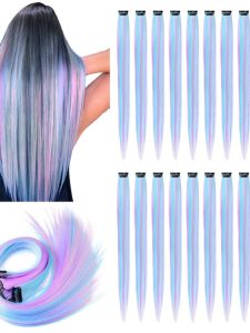 One-Piece Colorful Highlighted Wig Pieces Seamless Extension Long Straight Hair Clip-In Extensions Invisible Hair Transplant