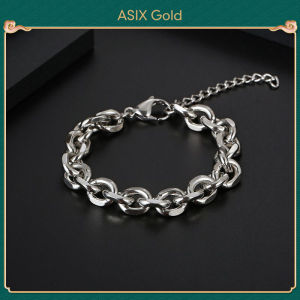 ASIX GOLD Mens Basic Titanium Steel Bracelet Fashion Street Hip Hop Trend Bracelet