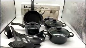 Leego 13pcs Non Stick Cookware Set Stainless Steel Pot Fry Pan Cooking Set Kawali Induction Pan Set Cookin