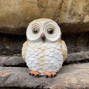 Solar Creative Owl LED Night Light Resin Owl Animal Sculpture Jewelry Led Light Outdoor Garden Camping Decoration Light Waterproof Solar Light