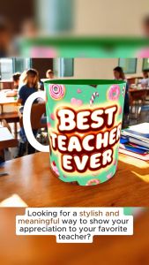 Inner Coated Best Teacher Ever Mug with Box 110z