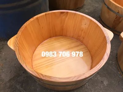 Chậu gỗ ngâm mông kết hợp tắm cho em bé