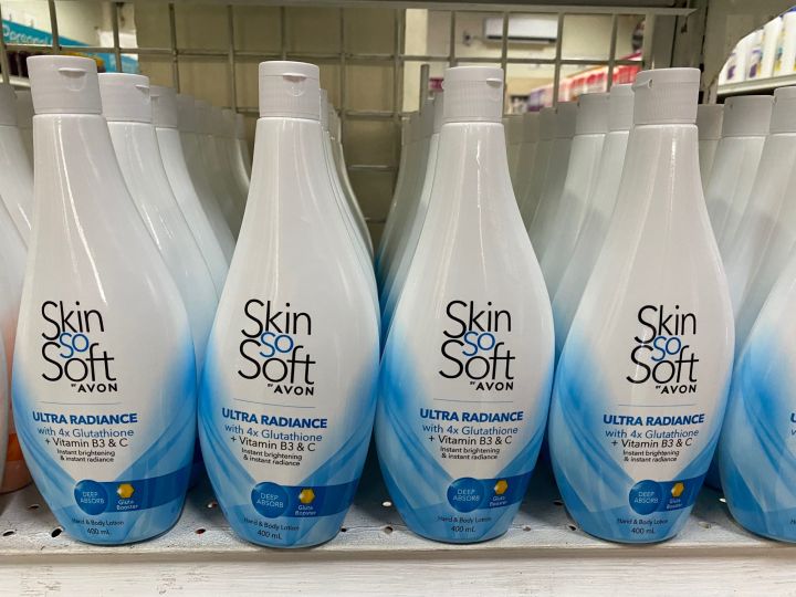 Avon New Skin So Soft Ultra Radiance with 4x Glutathione plus Vitamin B3 & C lotion at 400ml with new packaging