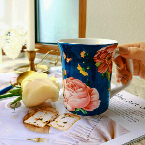OMK Peony flower series Ceramic 480ML Mug coffee cup