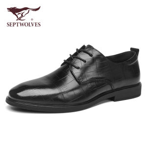 SEPTWOLVES | Wedding Groom Dress Shoes Leather Business Shoes Men Inner Elevator