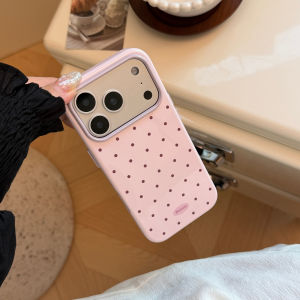 Korean Candy Color Blocking Full Screen Polka Dots Pattern Phone Case for iPhone 17 16 15 13 14 12 Pro Max Shockproof Soft Cover