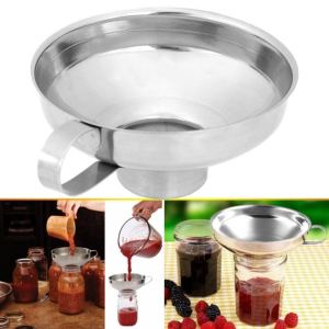 Stainless Steel Wide Mouth Funnel Canning Hopper Filter Food Pickles Jam Funnel Multi-function Funnel Kitchen Gadgets