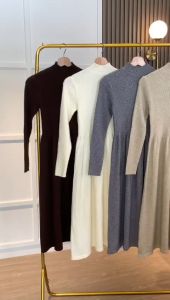 D11591 Autumn Premium Longsleeve Knit Dress