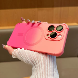 CrashStar MagSafe Gradient Thickened Four Corners Soft Silicone Shockproof Phone Case For iPhone 15 14 Pro Max Plus 13 12 Pro Max Wireless Charging Phone Cover Fashion Protective Casing Shell With Glass Lens Films Camera Protection - Lazada