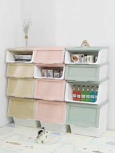 INHO 28/42/54L Large Capacity Storage Box With Transparent Lid Stackable Toy Snack Storage Cabinet