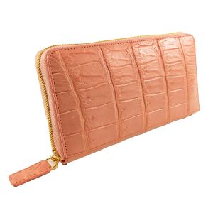 กระเป๋าสตางค์ผู้หญิงใบยาว ซิปเดี่ยวรอบ ไซส์ M หนังจระเข้แท้ กระเป๋าเงินหนังจระเข้ สีเลือกได้ ใส่การ์ด ธนบัตร เหรียญ หนังแท้100%