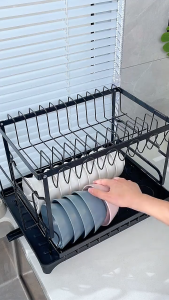 1/2 Layers Stainless Steel 304 Dish Rack Dish Drainer Rack Kitchen Organizer Plate Storage Racks