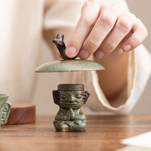 Creative Zen Tea Table Ornaments Ceramic Tea Pet Teapot Cover Holder Bowl Cover Pad Retro Style Handmade from China