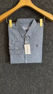 Giordano Kemeja Pria Lengan Panjang Salur Formal Premium Kemeja Panjang Putih Krem Terbaru Kemeja Terlaris