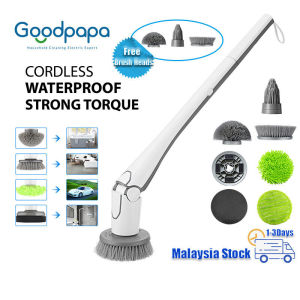 HODEKT【1 YEAR WARRANTY】 GoodPapa CL99 Rechargeable Cordless Electric Spin Scrubber Shower Bathroom Water-proof Cleaning Tools Household Multi-function Cleaning Tool floor polisher mop