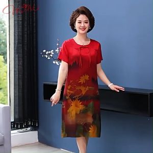 Đầm trung niên cao cấp V39 - Váy đi tiệc cho mẹ - Váy đầm dáng suông A Bigsize - Thời trang trung niên