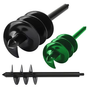 2 Sizes DIY Carbon Steel Planter Garden Auger Spiral Drill Bit Flower Planting Hole Digger Yard Gardening Drill Bit Tool