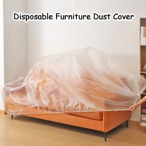 6Pcs Transparent Plastic Dust-proof Cover Household Appliances Elastic Dustproof Storage Bags Furniture Dormitory Sofa Wall Painting Dust Protection