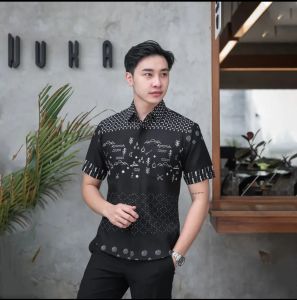 MARTAPURA KEMEJA BATIK PRIA LENGAN PENDEK SLIM FIT LAPIS FURING BAHAN KATUN SOLO HALUS