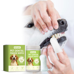 Kriath Pet Teeth Cleaning Dental Finger Wipes Disposable Finger Pets Toothbrush for Dogs Cats 50Pcs Soft Oral Care Toothbrushes