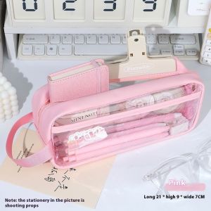 SEA JJT Korean Style PVC Pencil Case for Home School and Travel Organization
